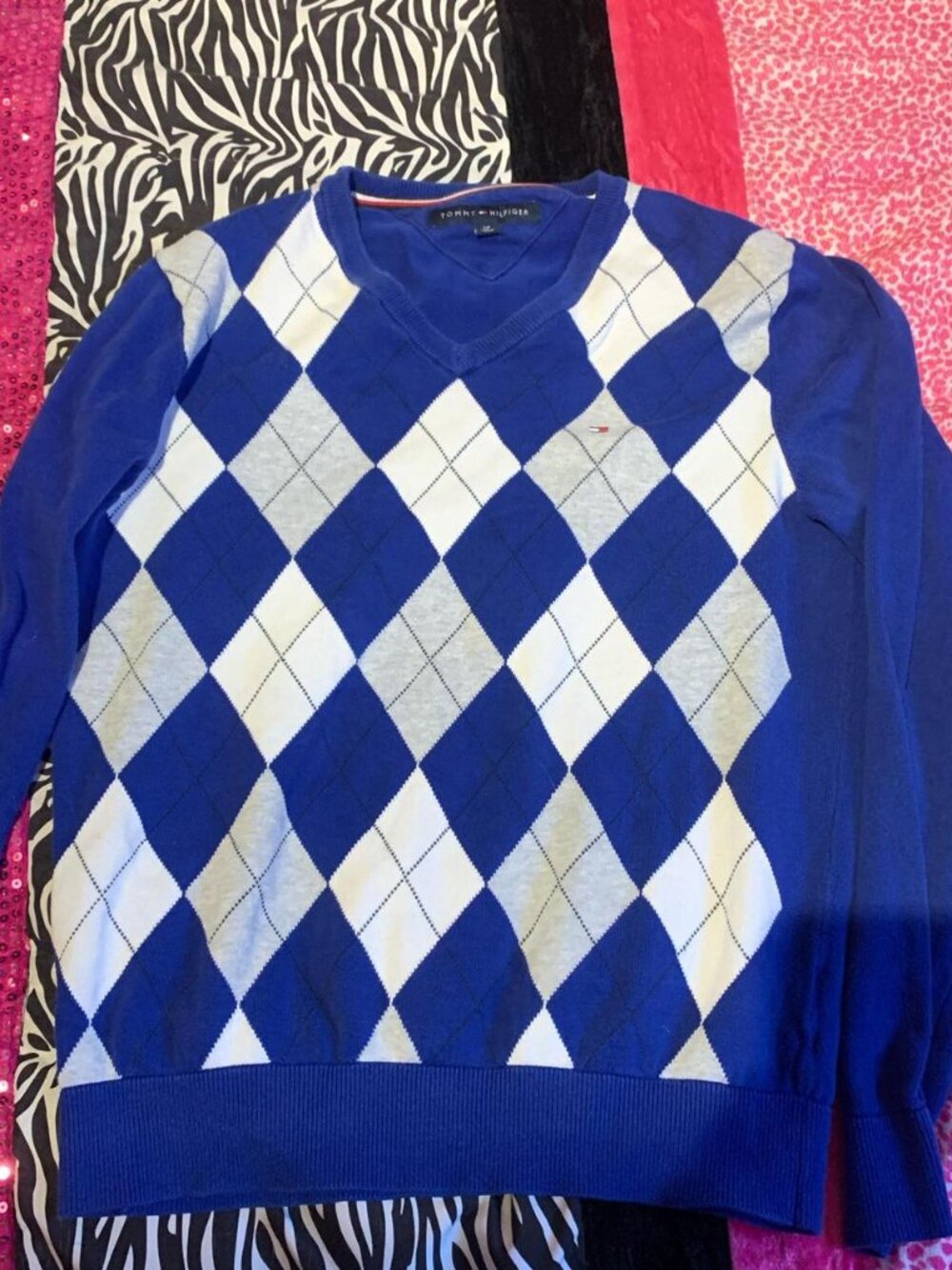 Blue tommy Hilfiger sweater for men